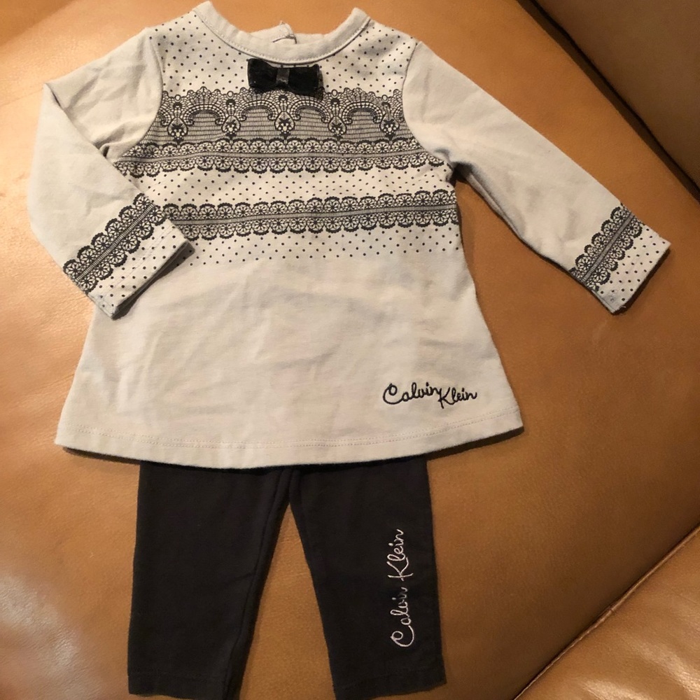 Calvin Klein black and grey shirt and leggings